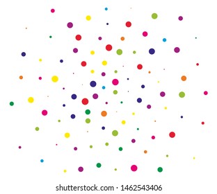 Festival pattern with color round glitter, confetti. Random, chaotic polka dot. Bright background  for party invites, wedding, cards, phone Wallpapers. Vector illustration. 