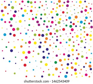 Festival pattern with color round glitter, confetti. Random, chaotic polka dot. Bright background  for party invites, wedding, cards, phone Wallpapers. Vector illustration. 