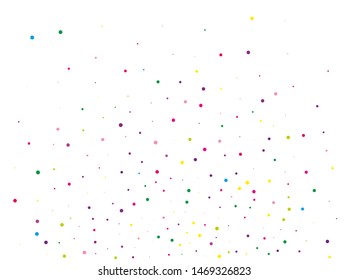 Festival pattern with color round glitter, confetti. Random, chaotic polka dot. Bright background  for party invites, wedding, cards, phone Wallpapers. Vector illustration. 