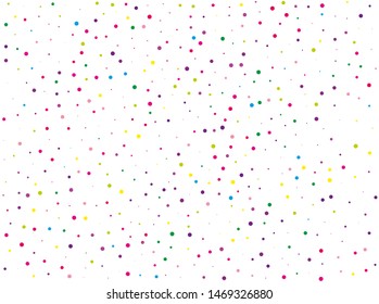 Festival pattern with color round glitter, confetti. Random, chaotic polka dot. Bright background  for party invites, wedding, cards, phone Wallpapers. Vector illustration. Typographic design.