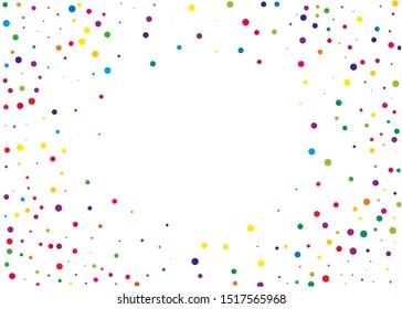 Festival pattern with color round glitter, confetti. Random, chaotic polka dot. Bright background  for party invites, wedding, cards, phone Wallpapers. Vector illustration