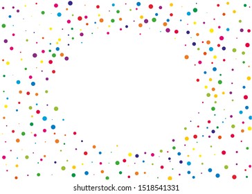 Festival pattern with color round glitter, confetti. Random, chaotic polka dot. Bright background  for party invites, wedding, cards, phone Wallpapers. Vector illustration