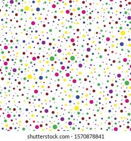 Festival pattern with color round glitter, confetti. Random, chaotic polka dot. Bright background for party invites, wedding, cards, phone Wallpapers. Vector illustration. Typographic design.