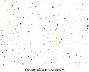 Festival pattern with color round glitter, confetti. Random, chaotic polka dot. Bright background  for party invites, wedding, cards, phone Wallpapers. Vector illustration. 