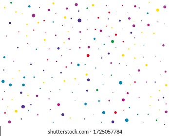 Festival pattern with color round glitter, confetti. Random, chaotic polka dot. Bright background  for party invites, wedding, cards, phone Wallpapers. Vector illustration. 