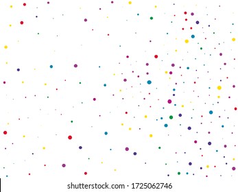 Festival pattern with color round glitter, confetti. Random, chaotic polka dot. Bright background  for party invites, wedding, cards, phone Wallpapers. Vector illustration. 