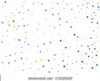 Festival pattern with color round glitter, confetti. Random, chaotic polka dot. Bright background  for party invites, wedding, cards, phone Wallpapers. Vector illustration. 