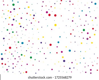 Festival pattern with color round glitter, confetti. Random, chaotic polka dot. Bright background  for party invites, wedding, cards, phone Wallpapers. Vector illustration. 