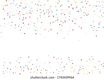 Festival pattern with color round glitter, confetti. Random, chaotic polka dot. Colorful background  for party invites, wedding, cards, phone Wallpapers. Vector illustration. Typographic design.
