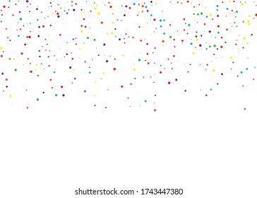 Festival pattern with color round glitter, confetti. Random, chaotic polka dot. Colorful background  for party invites, wedding, cards, phone Wallpapers. Vector illustration. Typographic design.