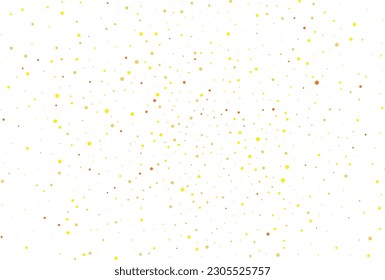 Patrón de festival con brillo redondo de color, confeti. Punto polka al azar. Fondo brillante  para invitaciones de fiesta, bodas, tarjetas, fondos de pantalla de teléfono. Ilustración vectorial. Diseño tipográfico.