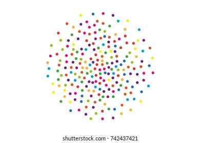 Festival pattern with color round glitter, confetti. Random, chaotic polka dot. Bright background  for party invites, wedding, cards, phone Wallpapers. Vector illustration. Typographic design.