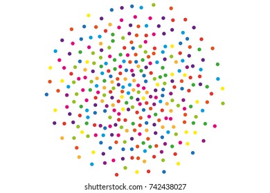 Festival pattern with color round glitter, confetti. Random, chaotic polka dot. Bright background  for party invites, wedding, cards, phone Wallpapers. Vector illustration. Typographic design.