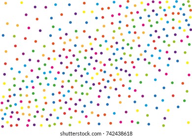 Festival pattern with color round glitter, confetti. Random, chaotic polka dot. Bright background  for party invites, wedding, cards, phone Wallpapers. Vector illustration. Typographic design.