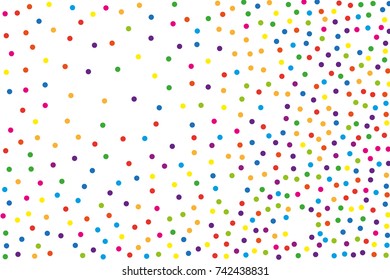 Festival pattern with color round glitter, confetti. Random, chaotic polka dot. Bright background  for party invites, wedding, cards, phone Wallpapers. Vector illustration. Typographic design.