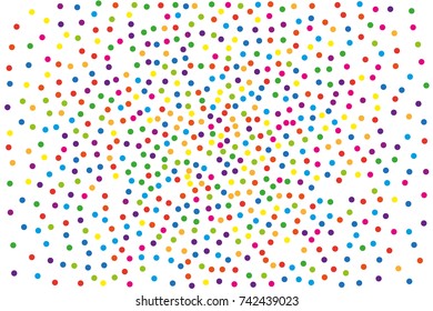 Festival pattern with color round glitter, confetti. Random, chaotic polka dot. Bright background  for party invites, wedding, cards, phone Wallpapers. Vector illustration. Typographic design.