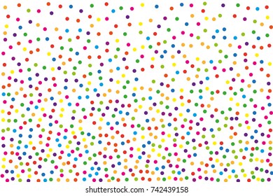 Festival pattern with color round glitter, confetti. Random, chaotic polka dot. Bright background  for party invites, wedding, cards, phone Wallpapers. Vector illustration. Typographic design.