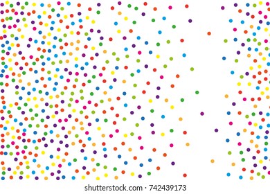 Festival pattern with color round glitter, confetti. Random, chaotic polka dot. Bright background  for party invites, wedding, cards, phone Wallpapers. Vector illustration. Typographic design.