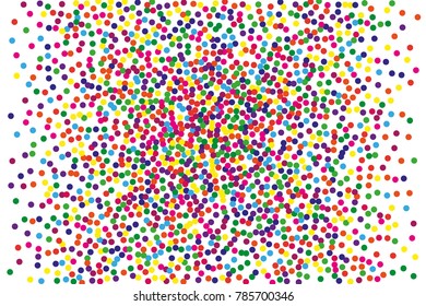 Festival pattern with color round glitter, confetti. Random, chaotic polka dot. Bright background  for party invites, wedding, cards, phone Wallpapers. Vector illustration. Typographic design.