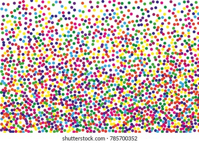 Festival pattern with color round glitter, confetti. Random, chaotic polka dot. Bright background  for party invites, wedding, cards, phone Wallpapers. Vector illustration. Typographic design.