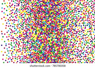 Festival pattern with color round glitter, confetti. Random, chaotic polka dot. Bright background  for party invites, wedding, cards, phone Wallpapers. Vector illustration. Typographic design.