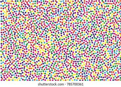 Festival pattern with color round glitter, confetti. Random, chaotic polka dot. Bright background  for party invites, wedding, cards, phone Wallpapers. Vector illustration. Typographic design.