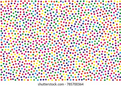 Festival pattern with color round glitter, confetti. Random, chaotic polka dot. Bright background  for party invites, wedding, cards, phone Wallpapers. Vector illustration. Typographic design.