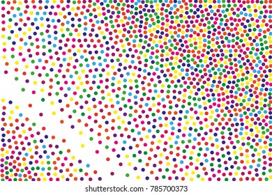 Festival pattern with color round glitter, confetti. Random, chaotic polka dot. Bright background  for party invites, wedding, cards, phone Wallpapers. Vector illustration. Typographic design.