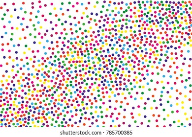 Festival pattern with color round glitter, confetti. Random, chaotic polka dot. Bright background  for party invites, wedding, cards, phone Wallpapers. Vector illustration. Typographic design.