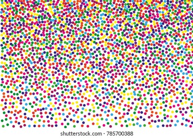 Festival pattern with color round glitter, confetti. Random, chaotic polka dot. Bright background  for party invites, wedding, cards, phone Wallpapers. Vector illustration. Typographic design.