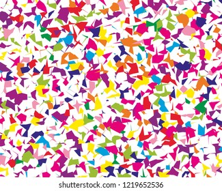 Festival pattern with colorful paper confetti. Bright  background, vector illustration Rectangular horizontal. 