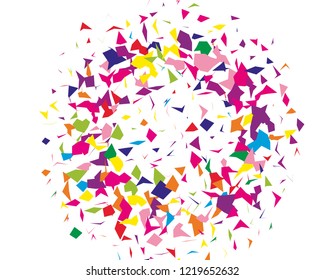 Festival pattern with colorful paper confetti. Bright  background, vector illustration Rectangular horizontal.