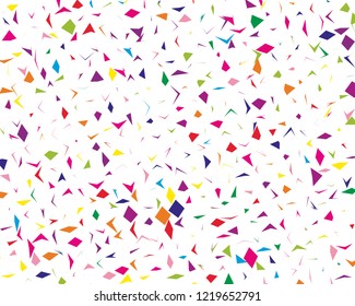 Festival pattern with colorful paper confetti. Bright  background, vector illustration Rectangular horizontal.