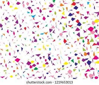 Festival pattern with colorful paper confetti. Bright  background, vector illustration Rectangular horizontal.