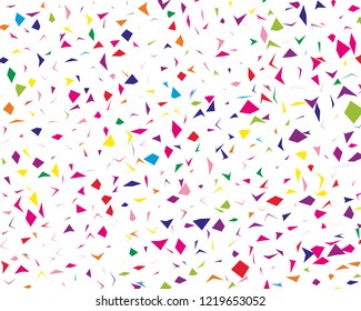 Festival pattern with colorful paper confetti. Bright  background, vector illustration Rectangular horizontal.