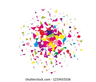 Festival pattern with colorful paper confetti. Bright  background, vector illustration Rectangular horizontal.