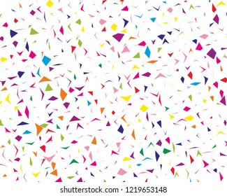 Festival pattern with colorful paper confetti. Bright  background, vector illustration Rectangular horizontal.