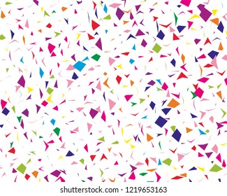 Festival pattern with colorful paper confetti. Bright  background, vector illustration Rectangular horizontal.