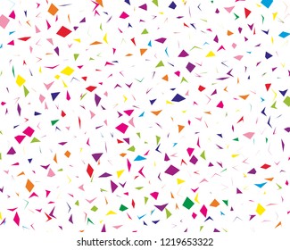 Festival pattern with colorful paper confetti. Bright  background, vector illustration Rectangular horizontal.