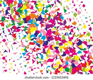 Festival pattern with colorful paper confetti. Bright  background, vector illustration Rectangular horizontal.