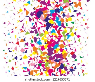 Festival pattern with colorful paper confetti. Bright  background, vector illustration Rectangular horizontal.