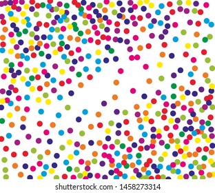 Festival pattern with colorful round  confetti. Random polka dot. Bright background  for party invites, wedding, cards, phone Wallpapers. Vector illustration. Typographic design.