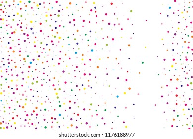 Festival pattern with colorful round glitter, confetti. Random, chaotic polka dot. Bright background  for party invites, wedding, cards, phone Wallpapers. Vector illustration. Typographic design.