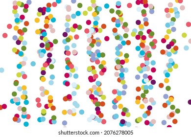 Festival pattern with colour confetti. Bright polka dot. Bright background  for party invites, wedding, cards, phone Wallpapers. Vector illustration
