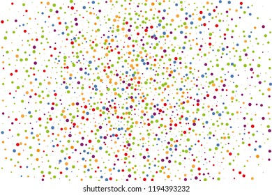 Festival pattern with confetti. Colorful polka dot background, vector illustration Rectangular horizontal