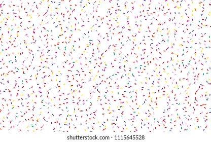 Festival pattern with confetti or donut's glaze, sprinkles. Colorful background, vector illustration