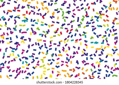 Festival pattern with confetti or donut's glaze, sprinkles. Festive background, vector illustration