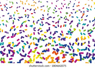 Festival pattern with confetti or donut's glaze, sprinkles. Festive background, vector illustration