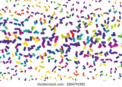 Festival pattern with confetti or donut's glaze, sprinkles. Festive background, vector illustration