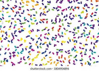 Festival pattern with confetti or donut's glaze, sprinkles. Festive background, vector illustration